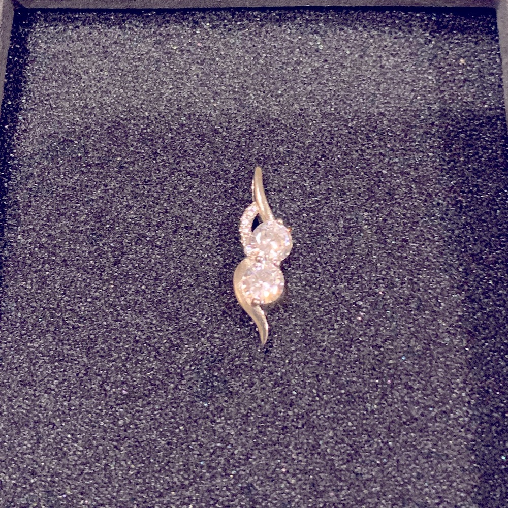 Sterling 925 silver crystal+diamond accent pendant